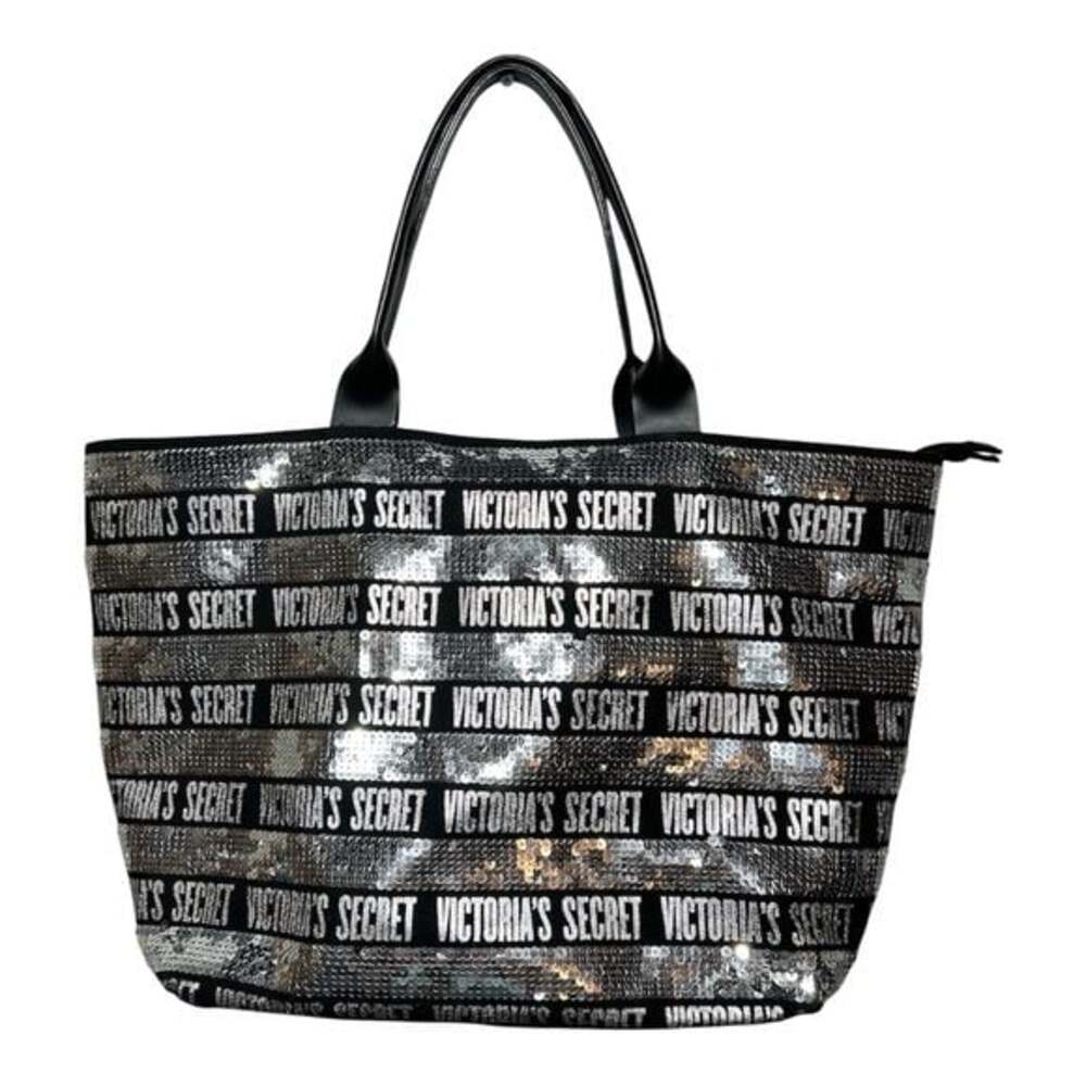 Victoria's Secret Black and Silver Sequin Tote